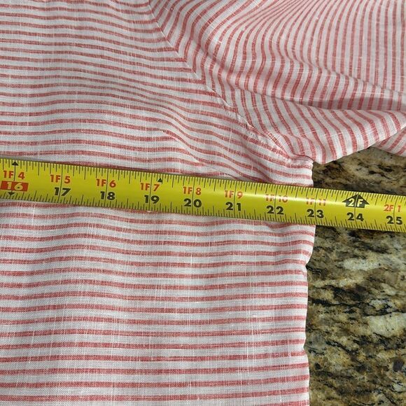 Tommy Bahama Crystalline Waters Lace-Up Linen Top Pink Striped Size XL - Picture 8 of 9